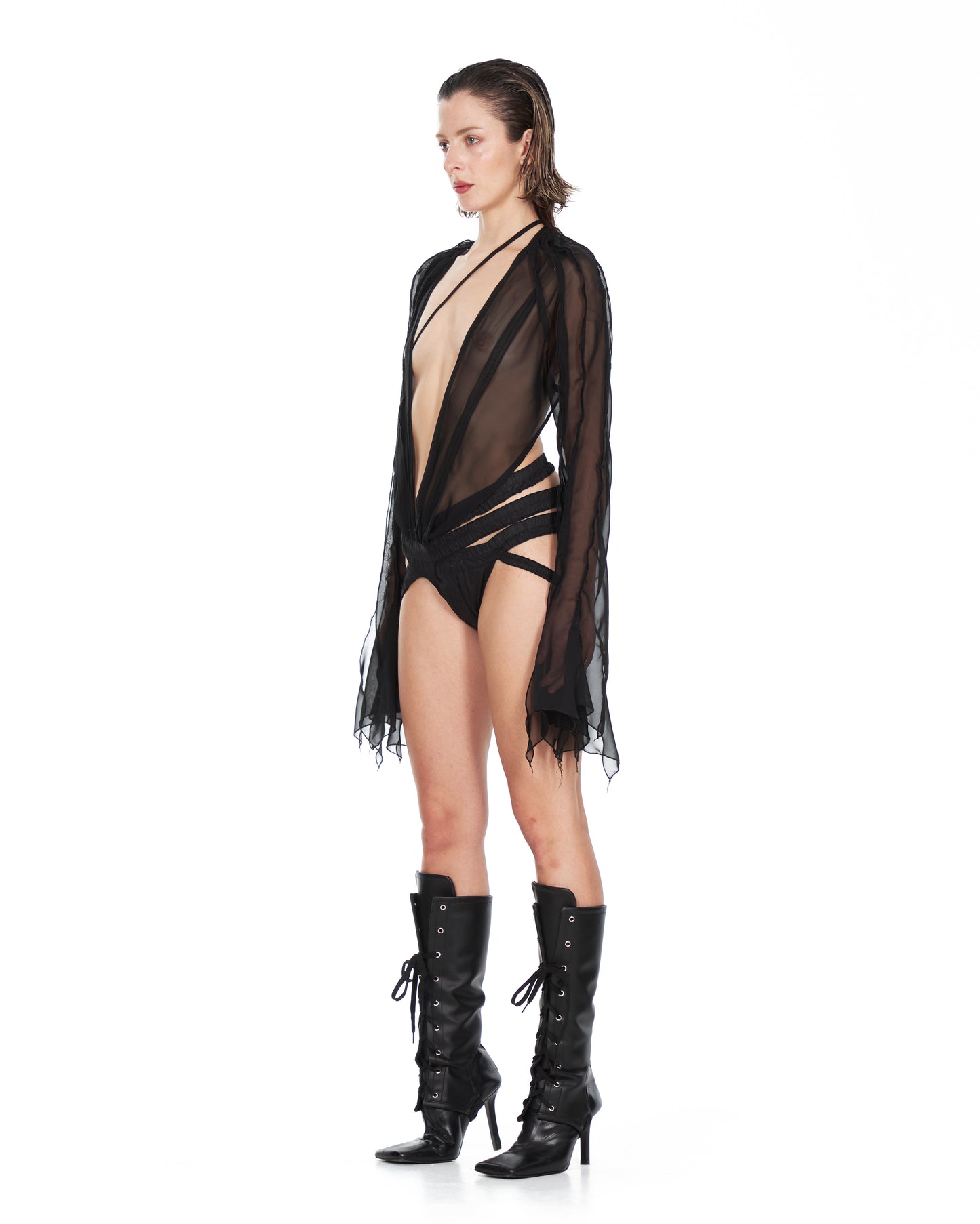 Black Fluid Jockstrap Shirt
