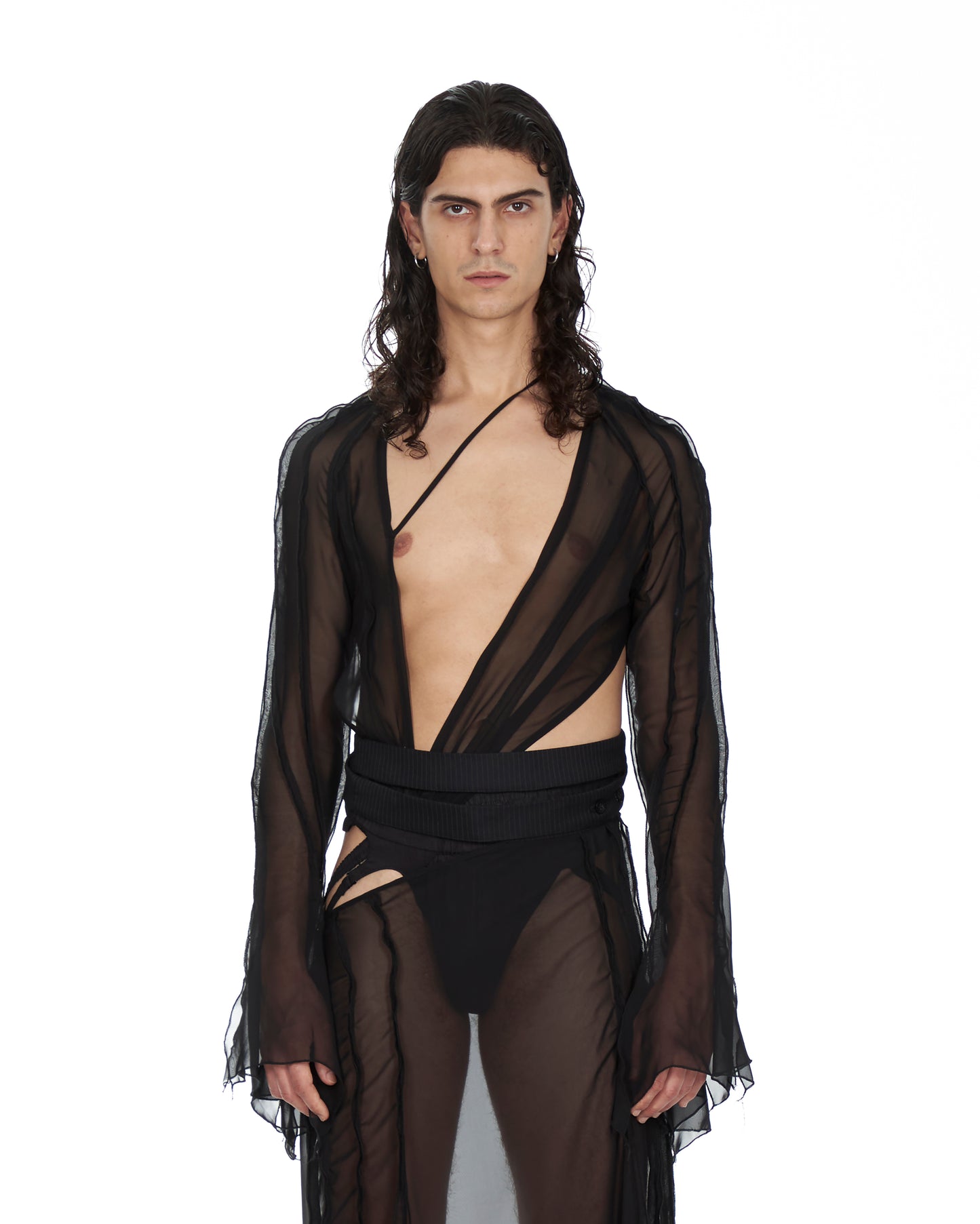 Black Fluid Jockstrap Shirt