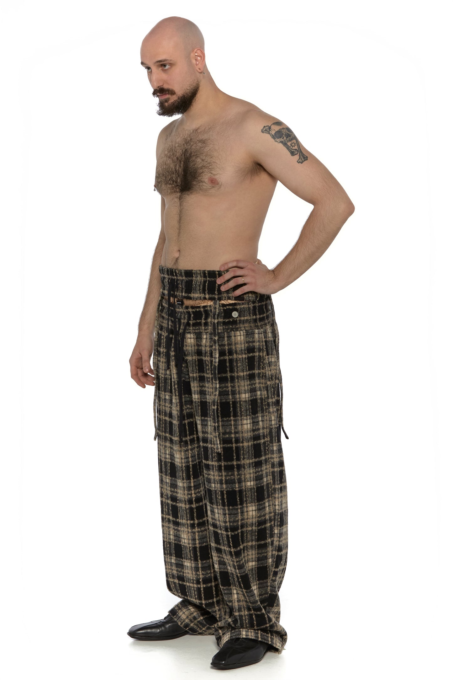 Checkered Jogger with Suspender