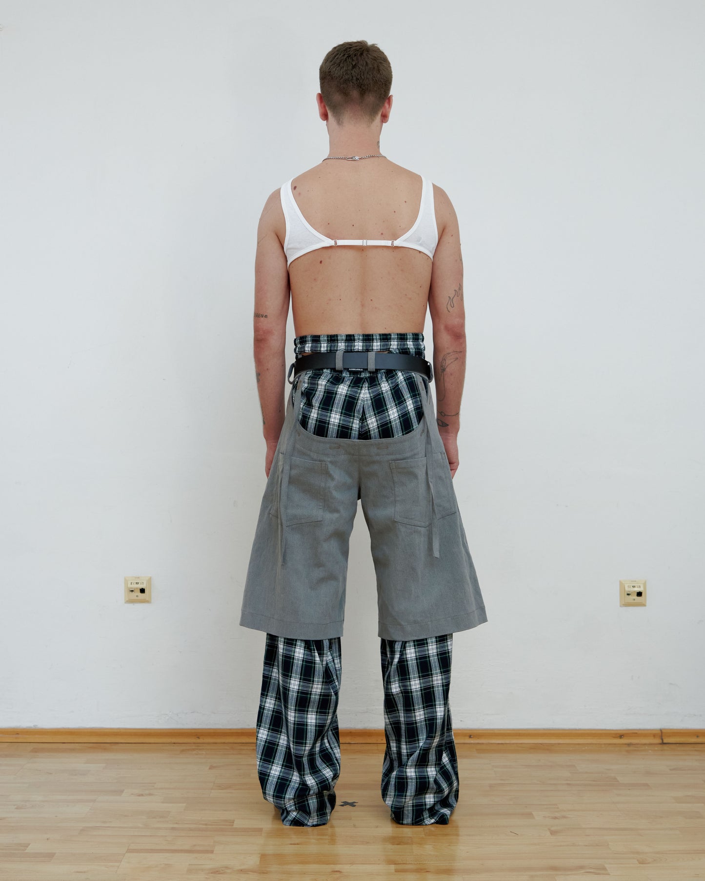 Grey Bermuda with Exposed Butt