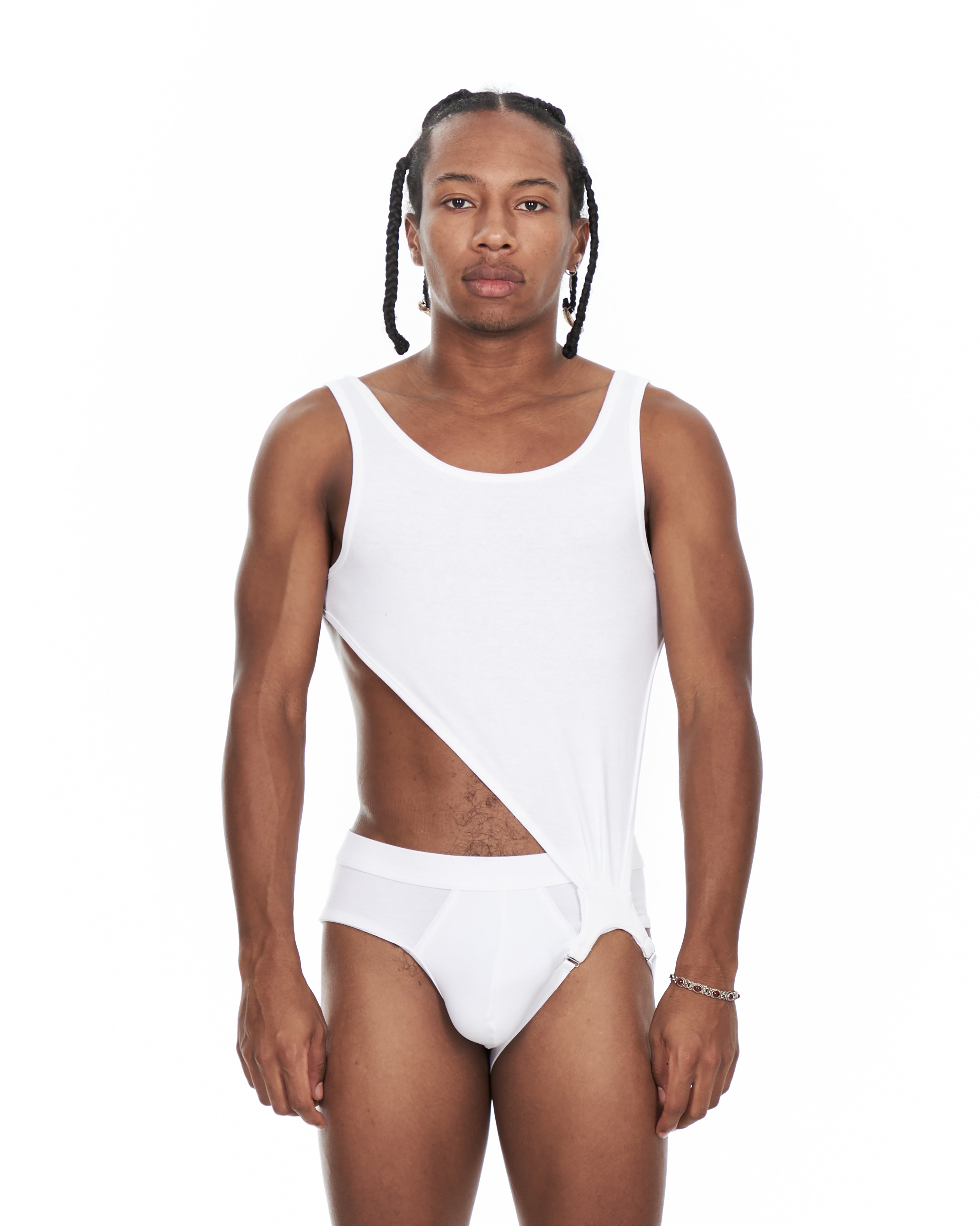 White Jockstrap Tank Top