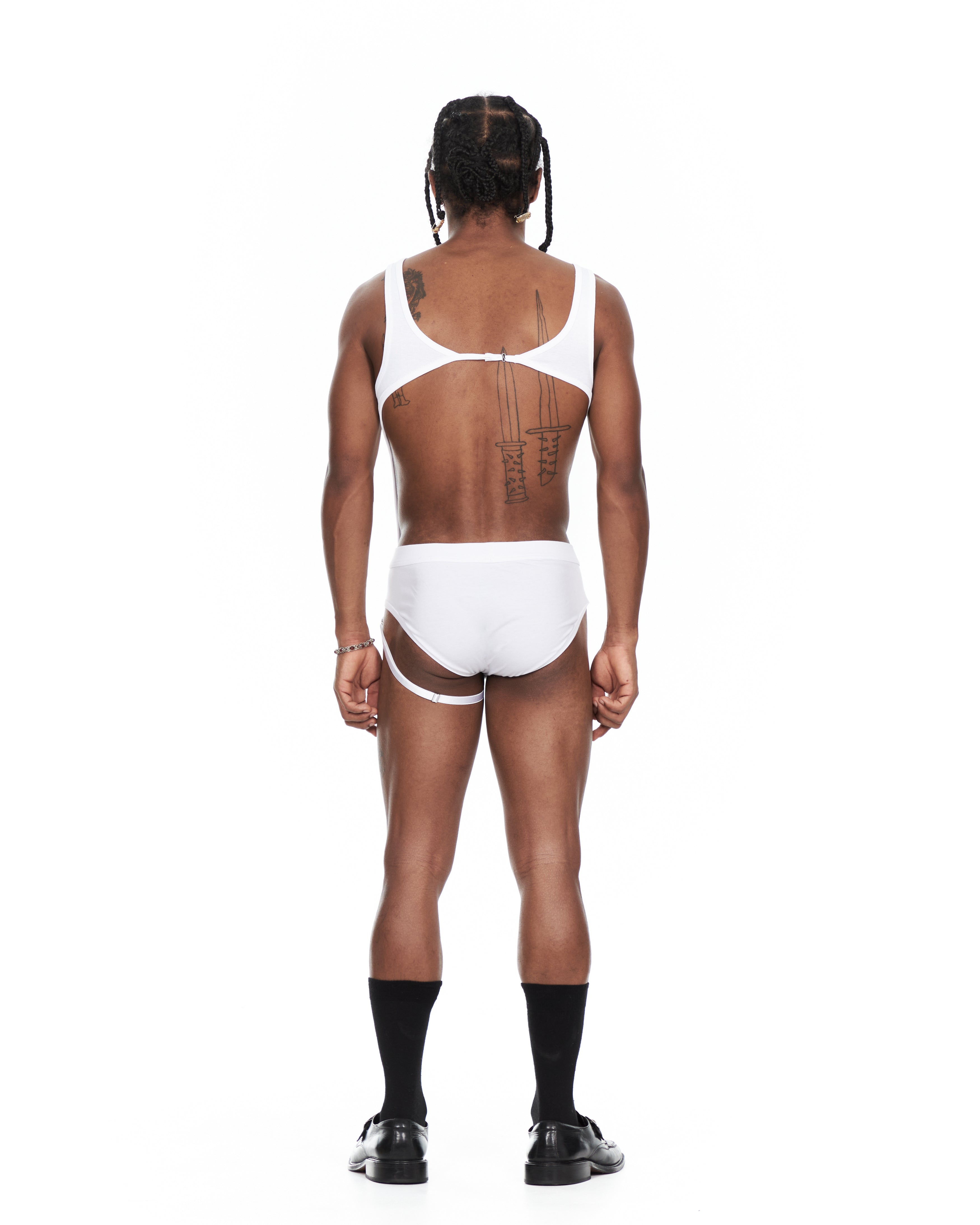 White Jockstrap Tank Top