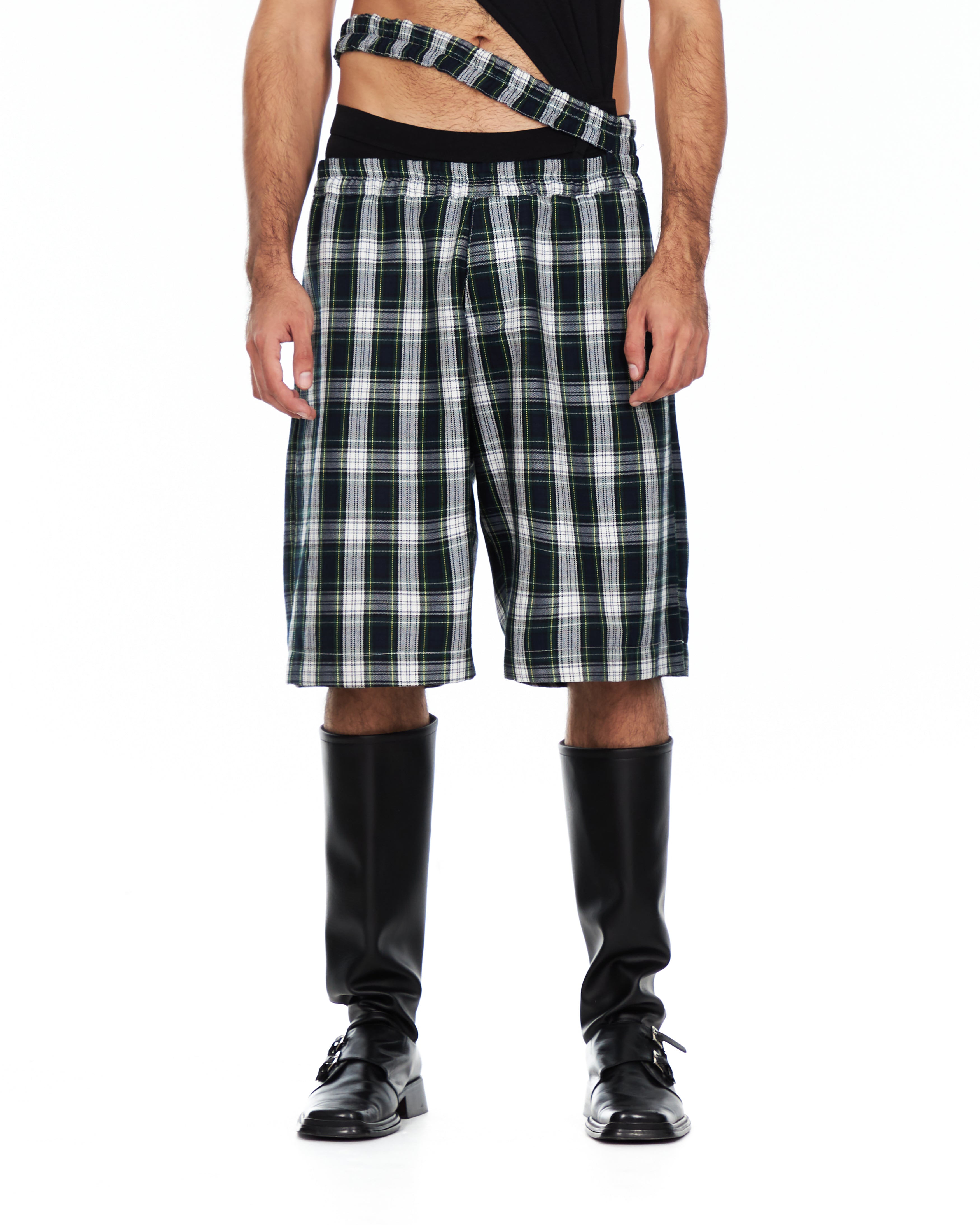Tartan Double Waistband Shorts