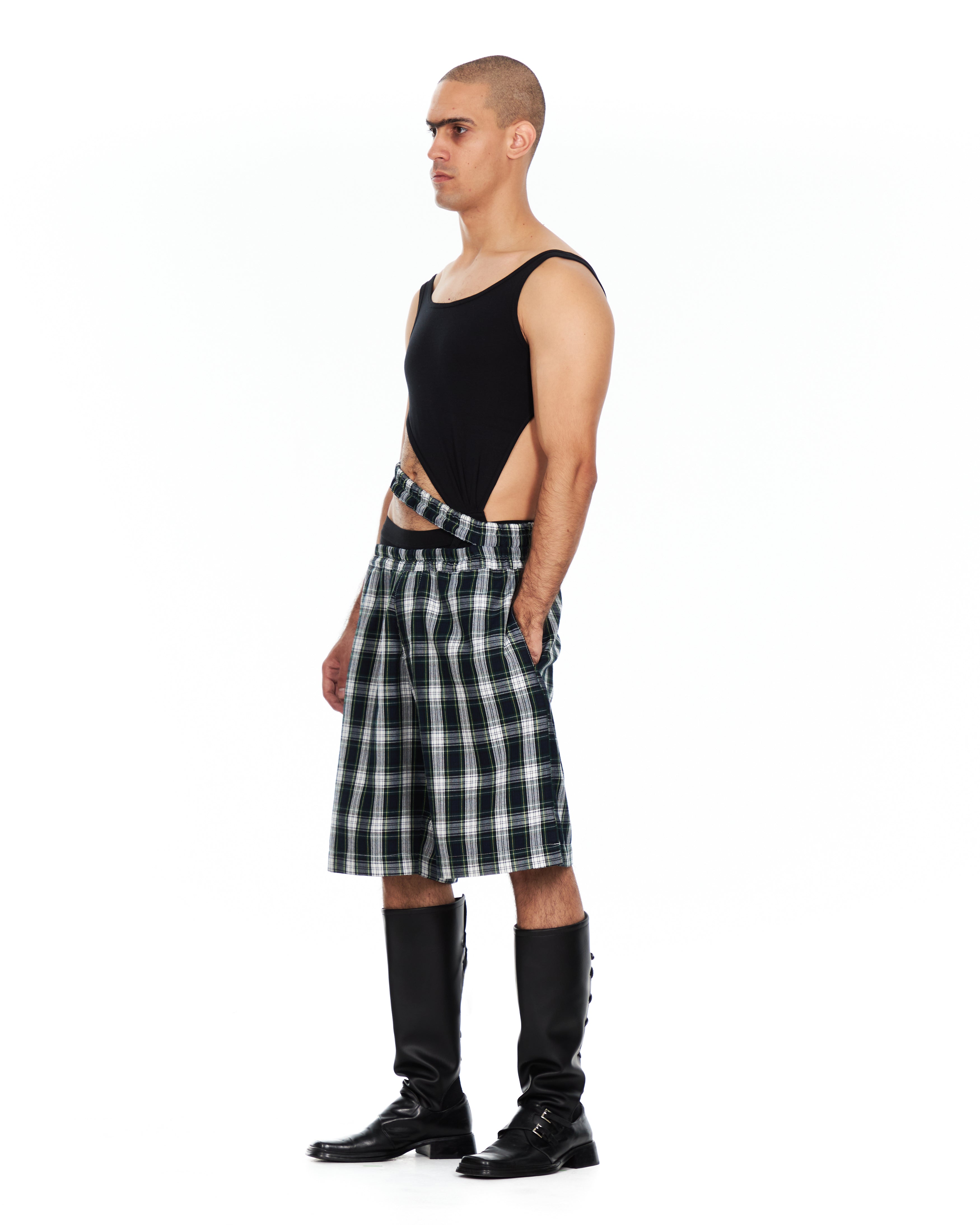 Tartan Double Waistband Shorts