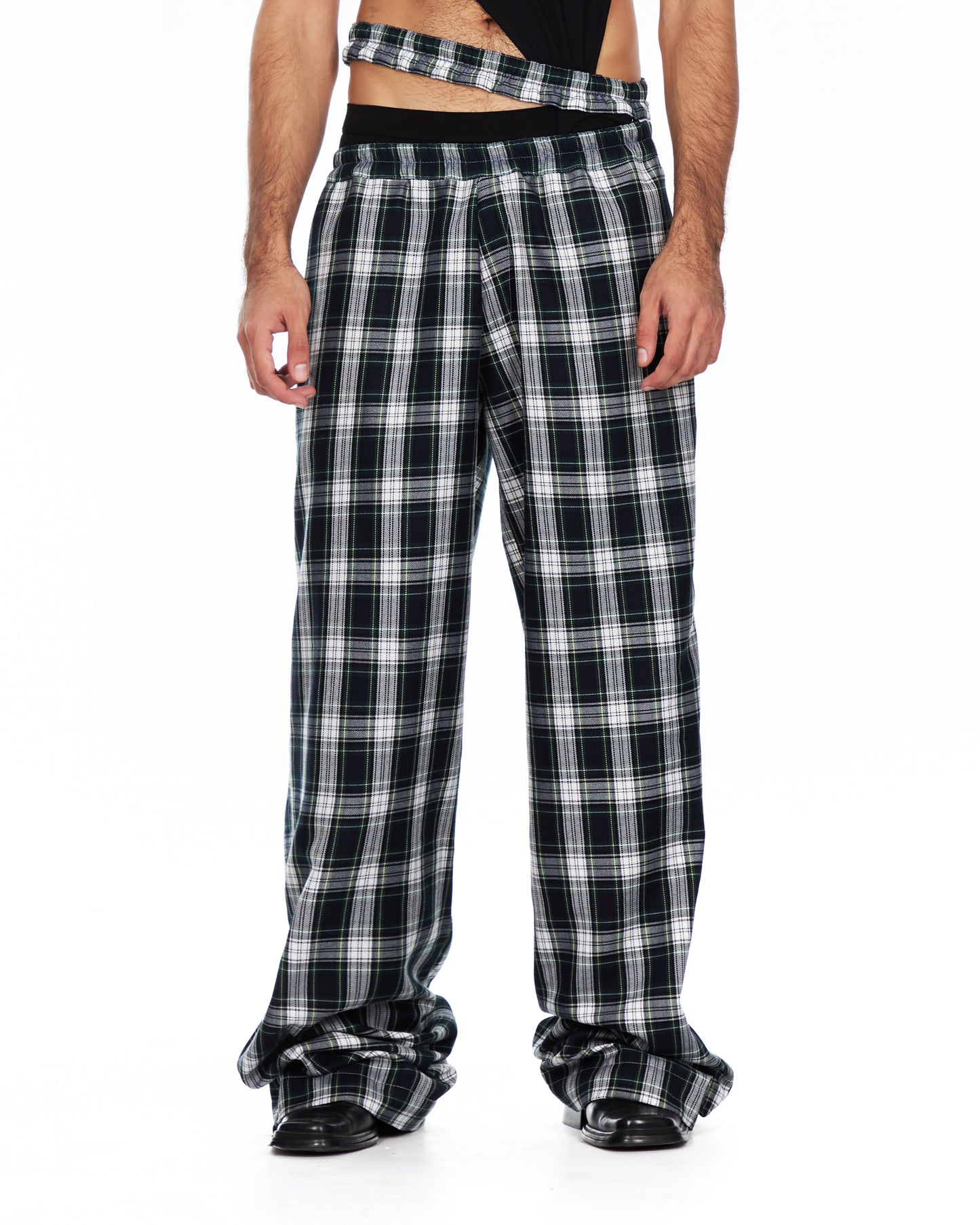 Tartan Double Waistband Pants