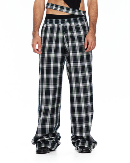Tartan Double Waistband Pants
