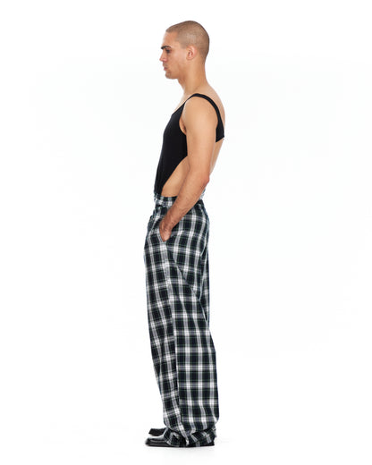 Tartan Double Waistband Pants