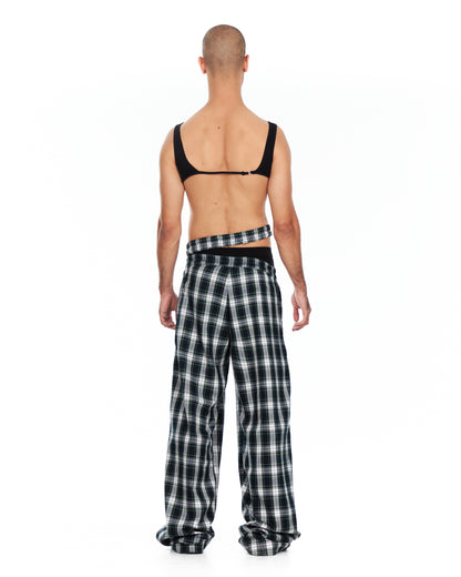 Tartan Double Waistband Pants