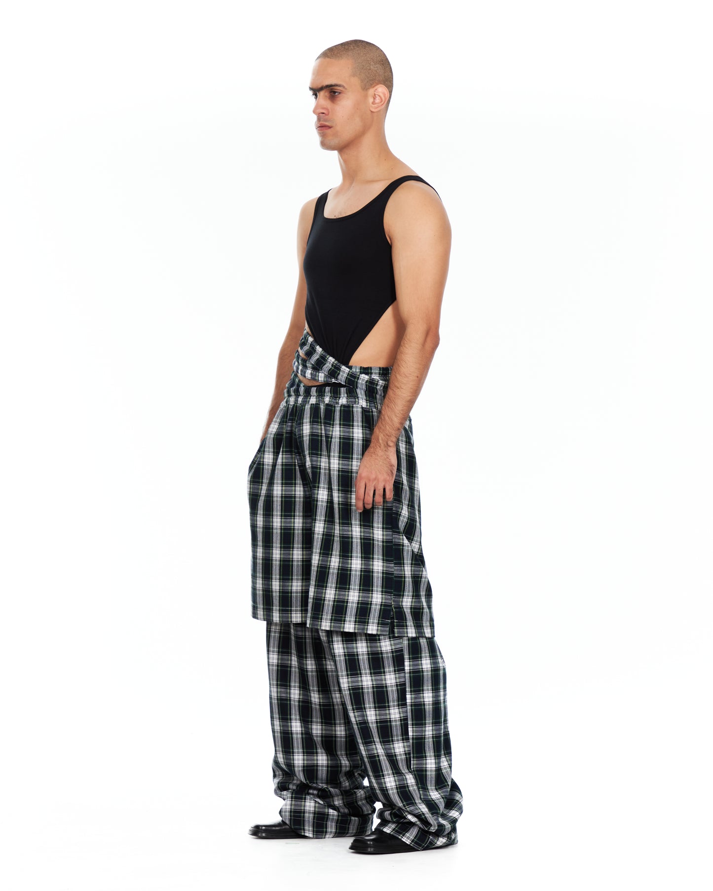 Tartan Double Waistband Pants
