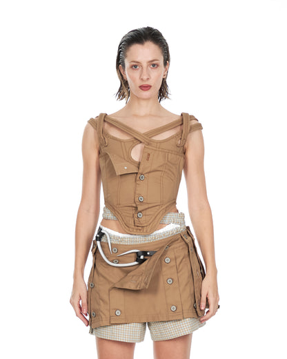 Tripple Strap Corset with front panel