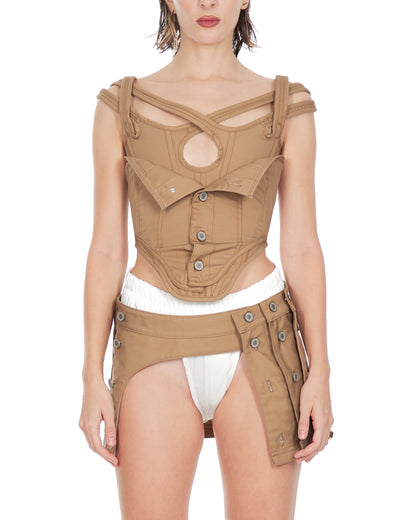 Tripple Strap Corset with front panel