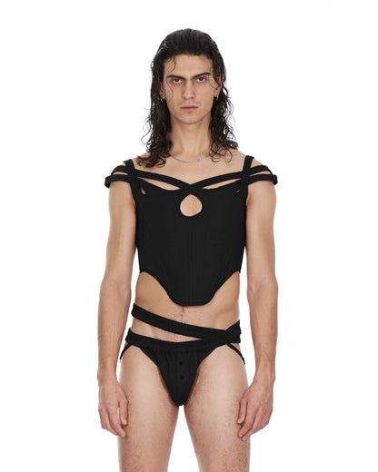 Black Triple Strap Corset