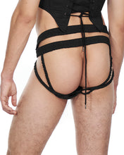 Load image into Gallery viewer, Black Double Waistband Jockstrap (Bulgy Version)
