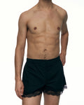 Black Lace-Hem Shorts