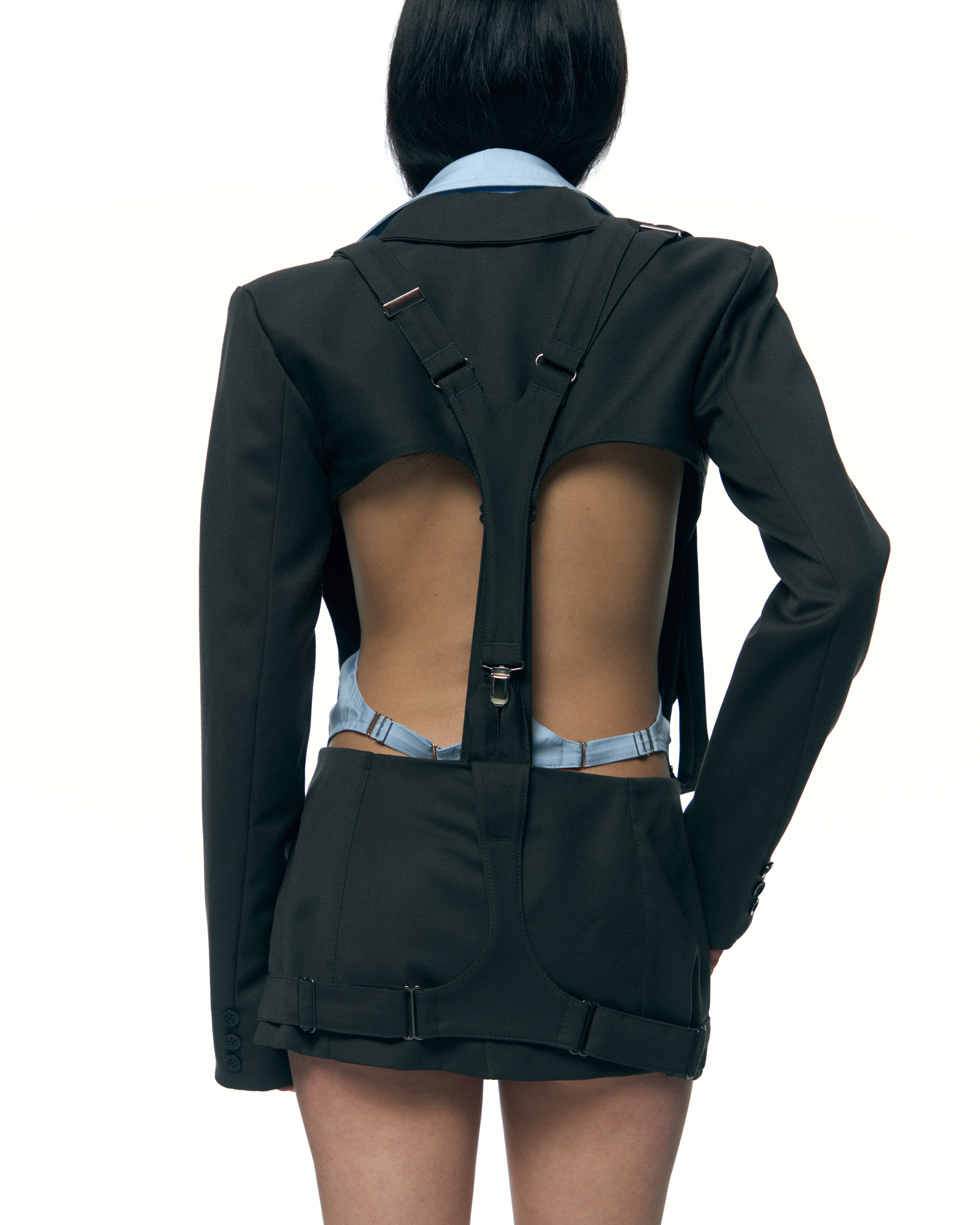 Tailored Mini Skirt  – Harness Straps