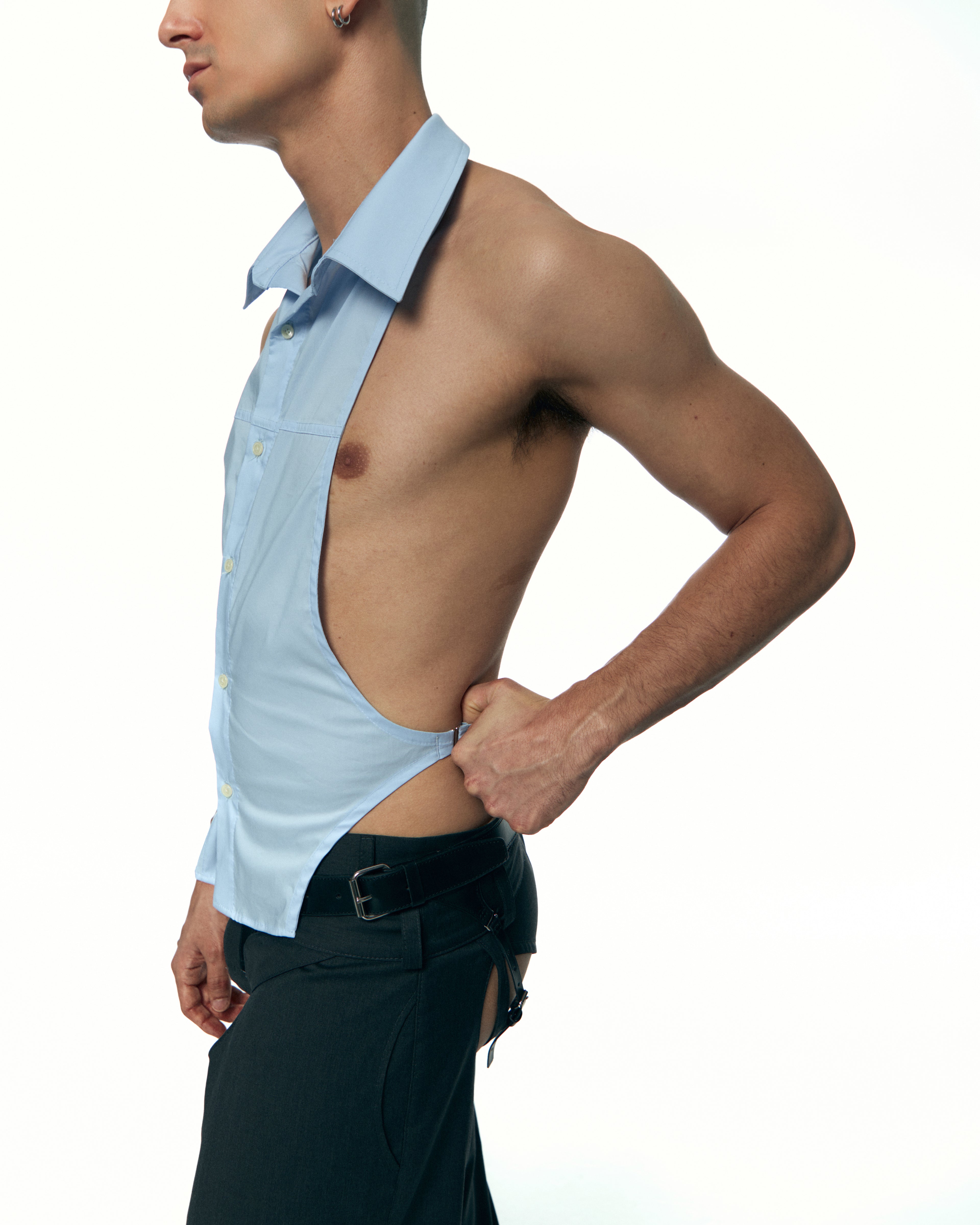 Bby Blue Harnessed Apron Shirt