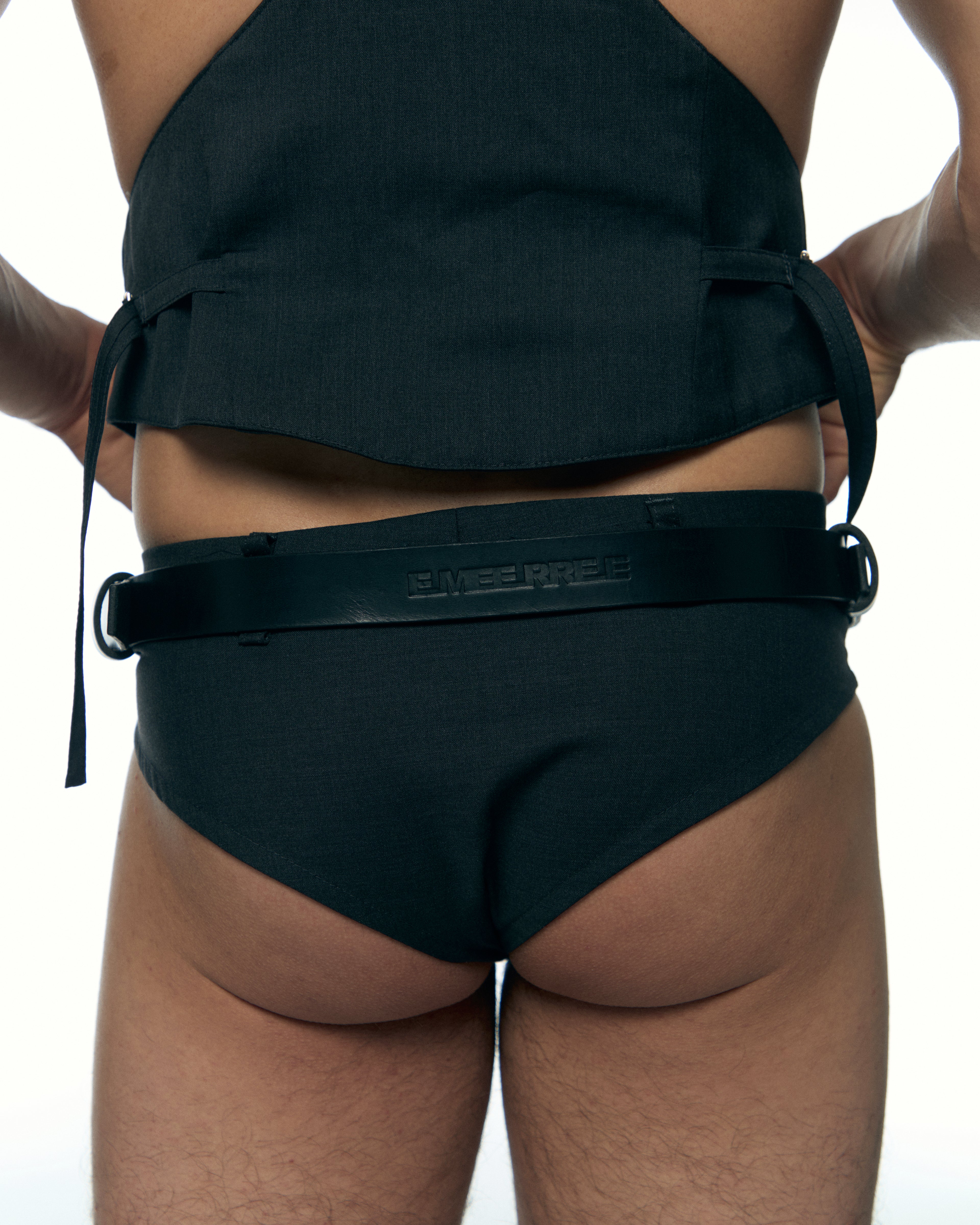 Double Buckle Bow Belt - Black