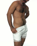 White Lace-Hem Shorts