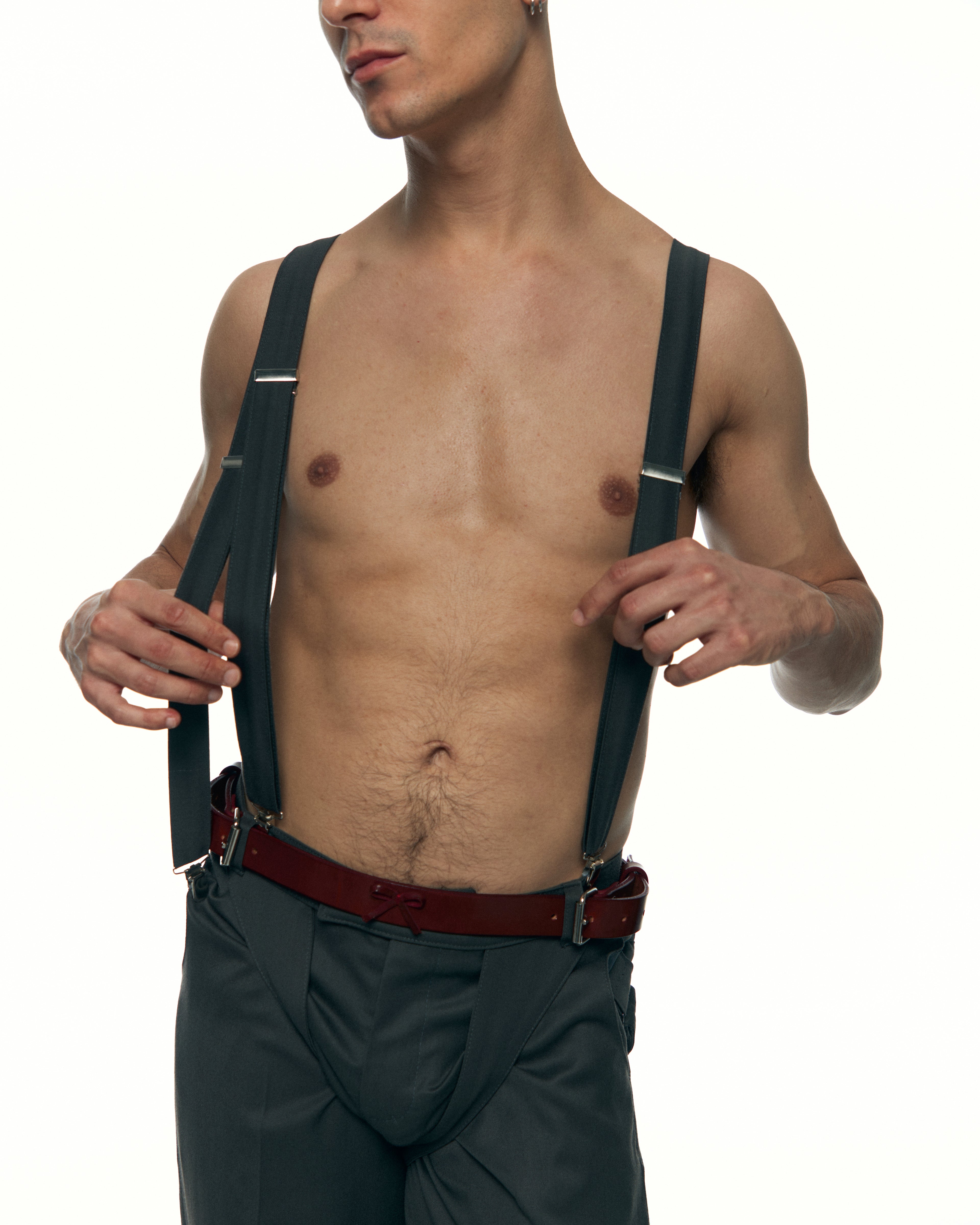 Double Buckle Bow Belt - Burgundy