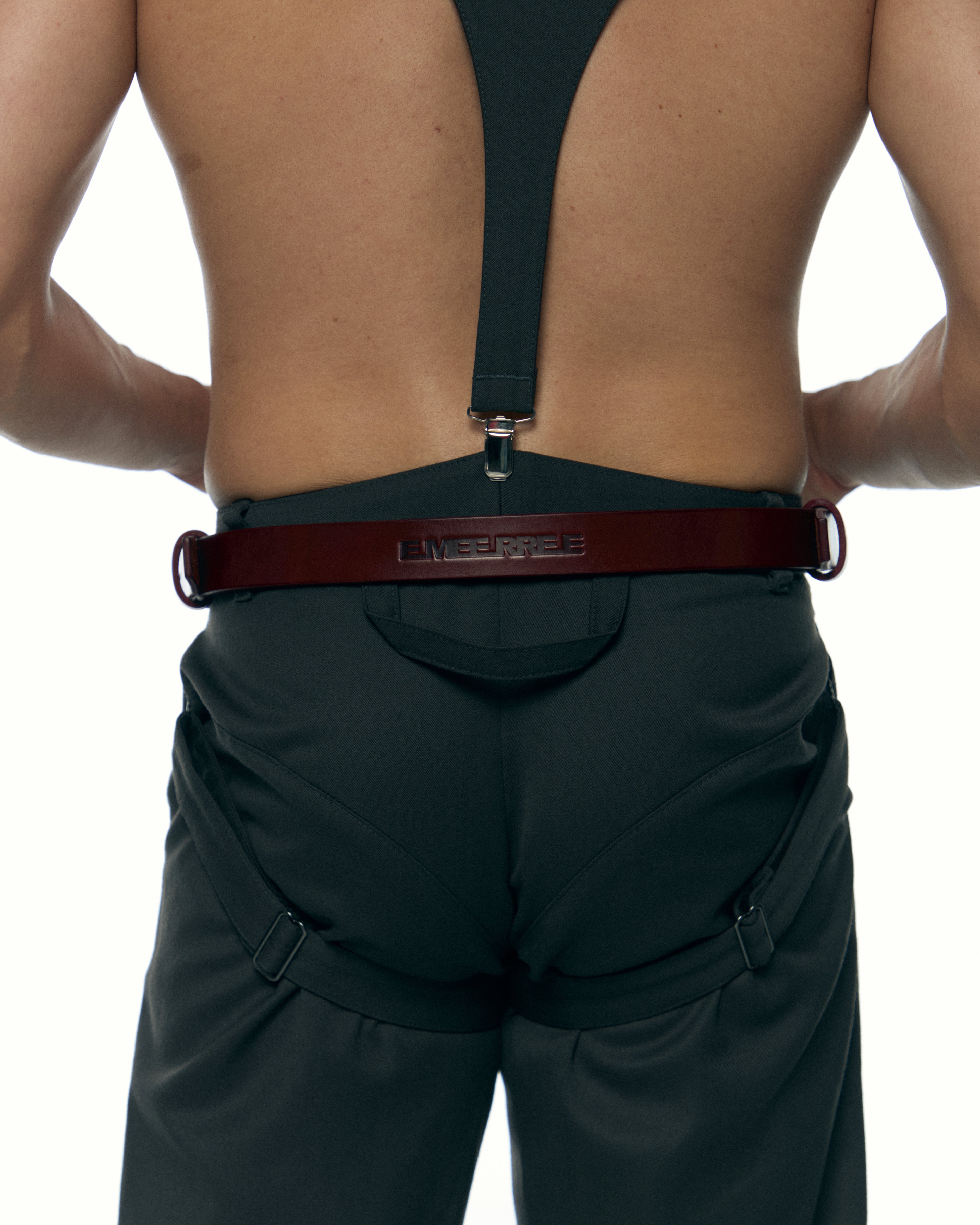 Double Buckle Bow Belt - Burgundy