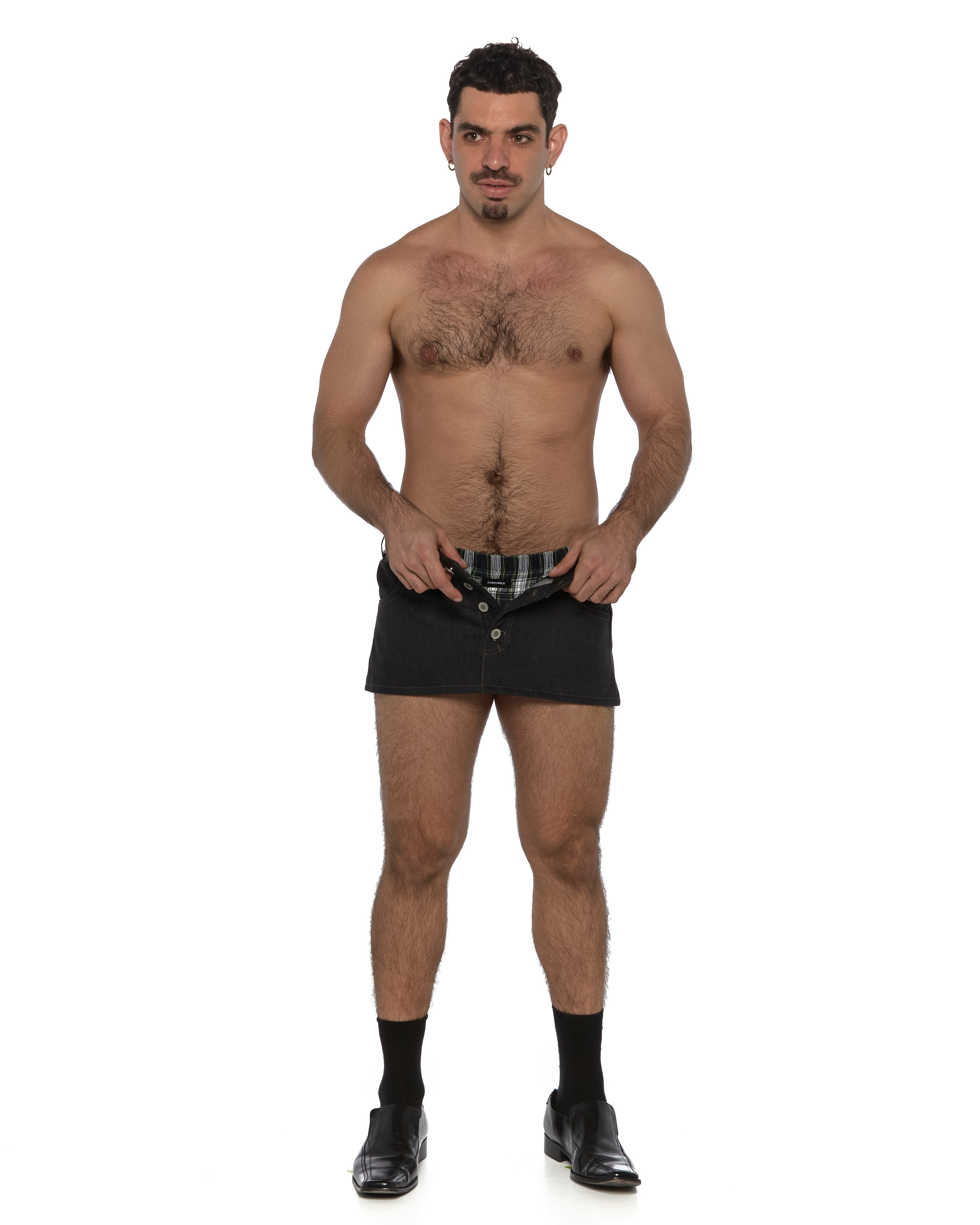 Black Mini Skirt with exposed butt