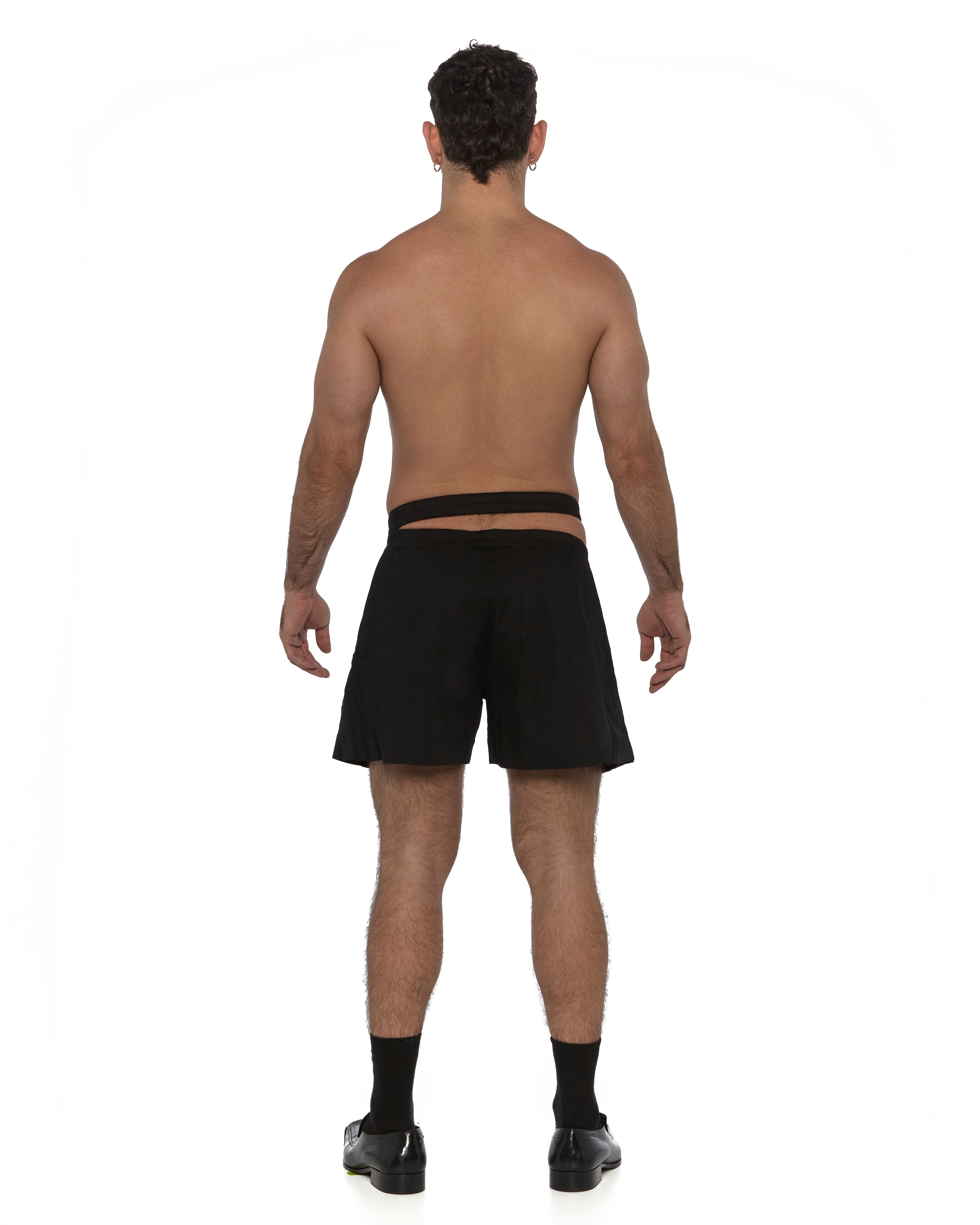 Black Double Waistband Boxer