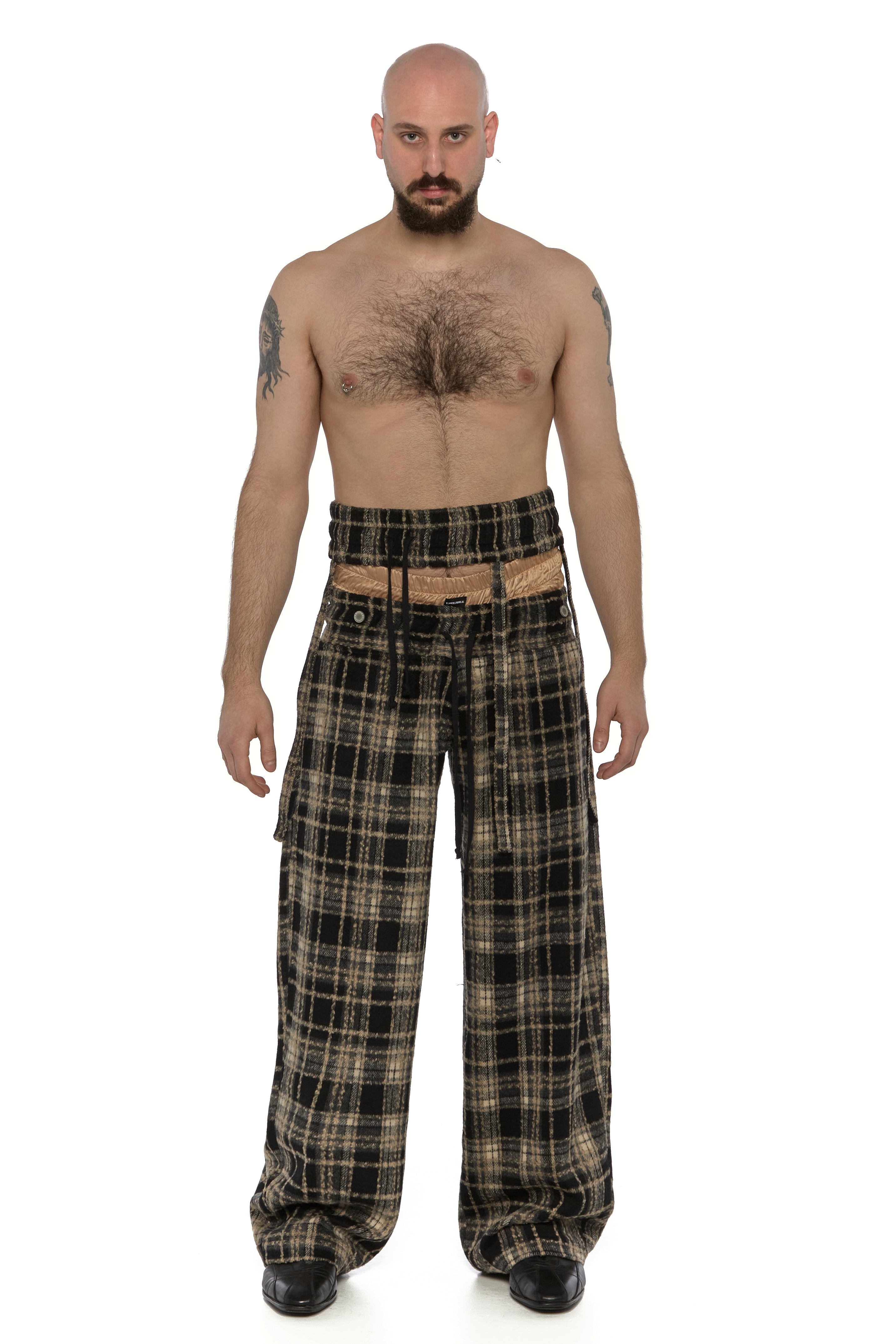 Checkered Jogger with Suspender