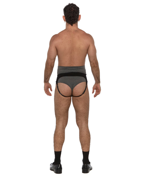Black Cotton Jockstrap with cutouts