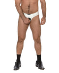 White Cotton Jockstrap with cutouts