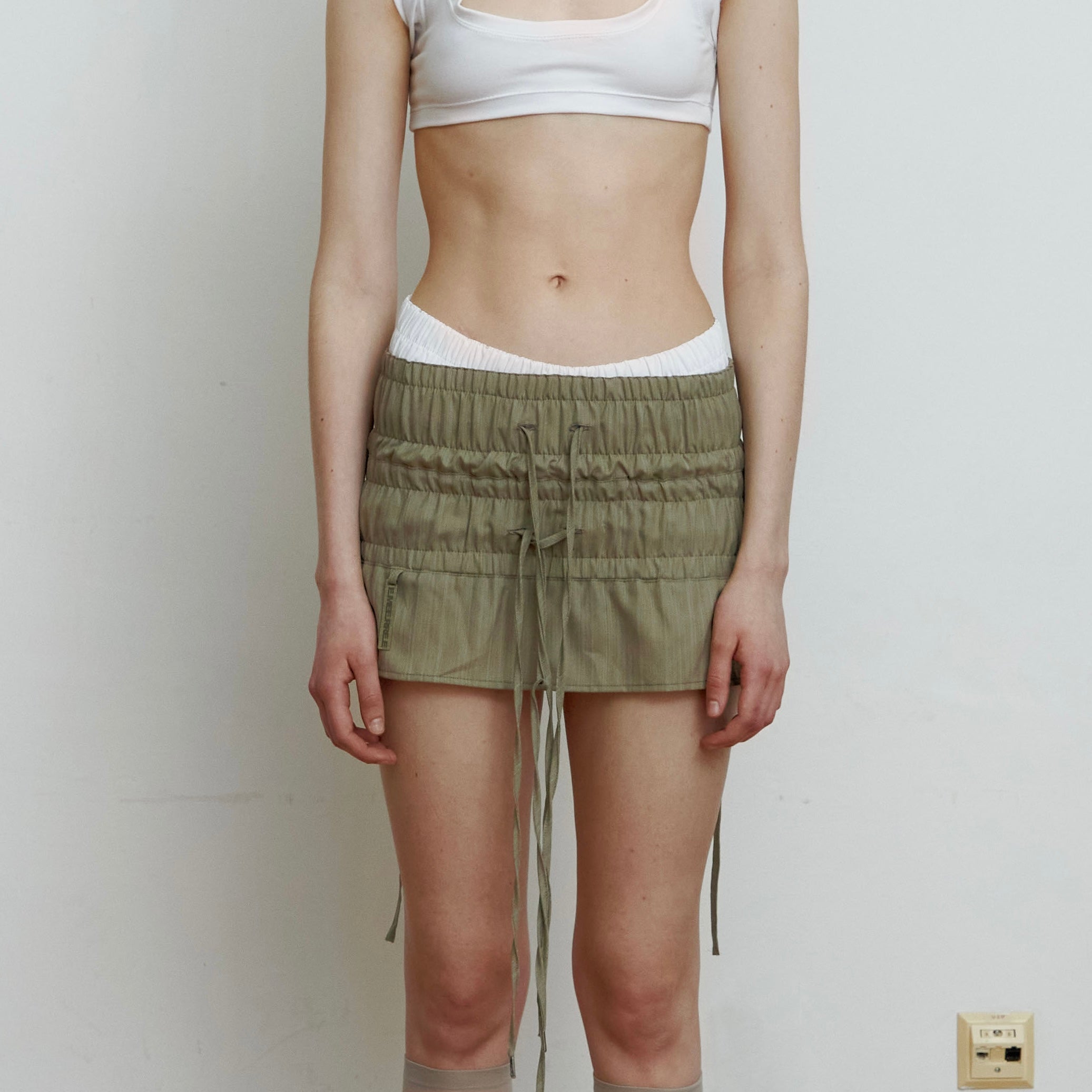 Double Waistband Mini Skirt