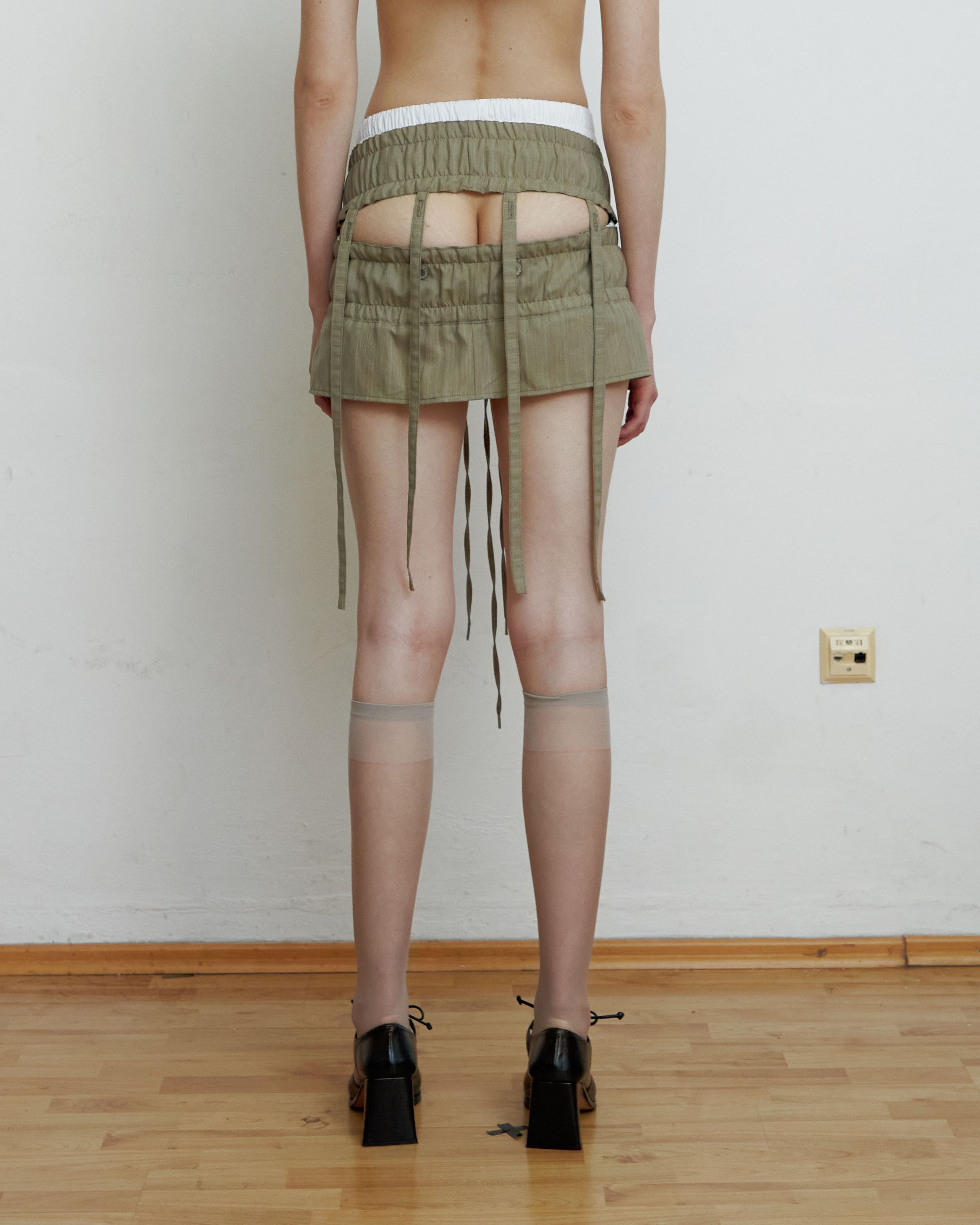 Double Waistband Mini Skirt