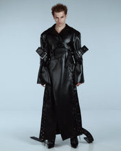 Load image into Gallery viewer, Belted Faux Leather Trench Coat
