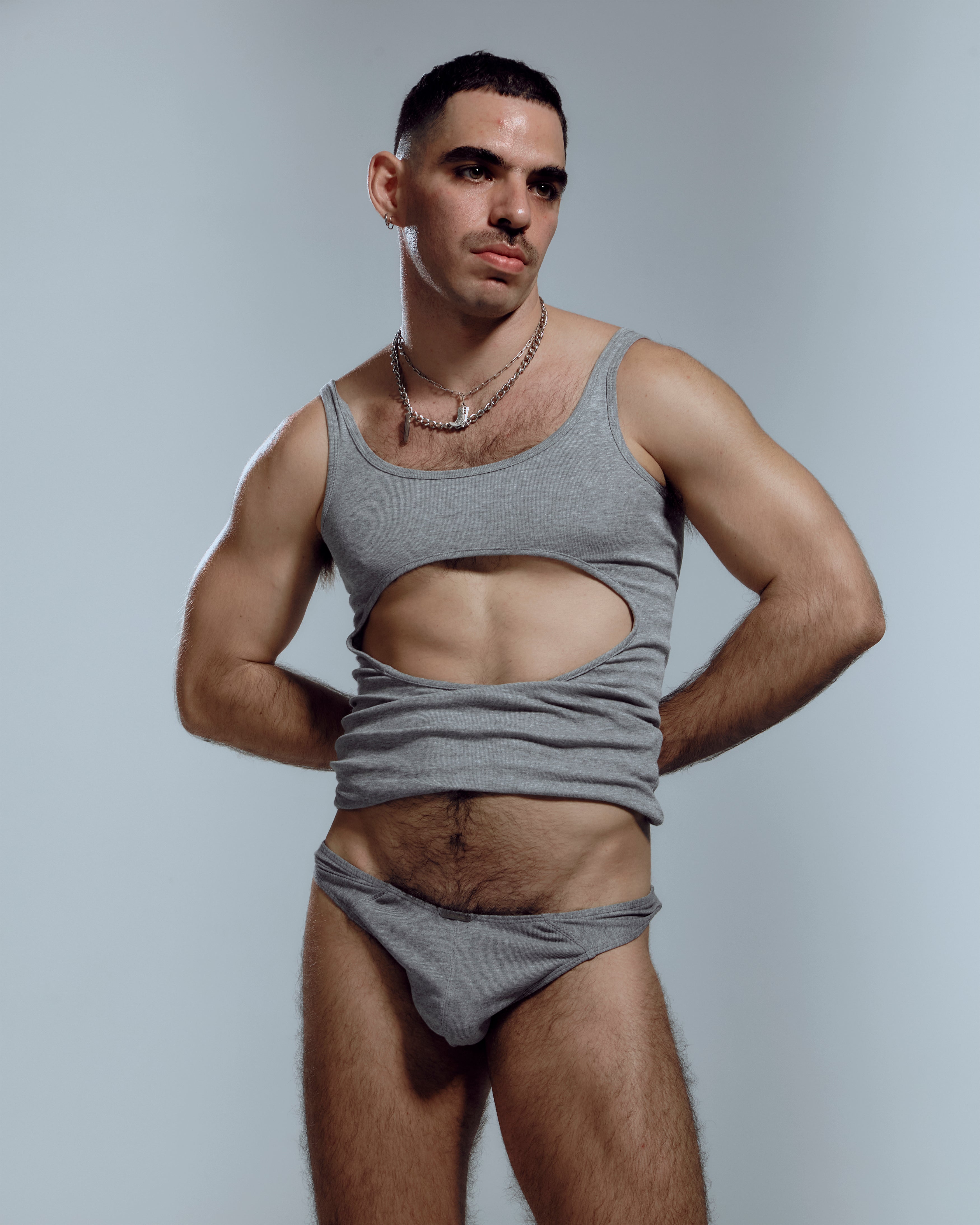 Light Gray Knotted Tank Top