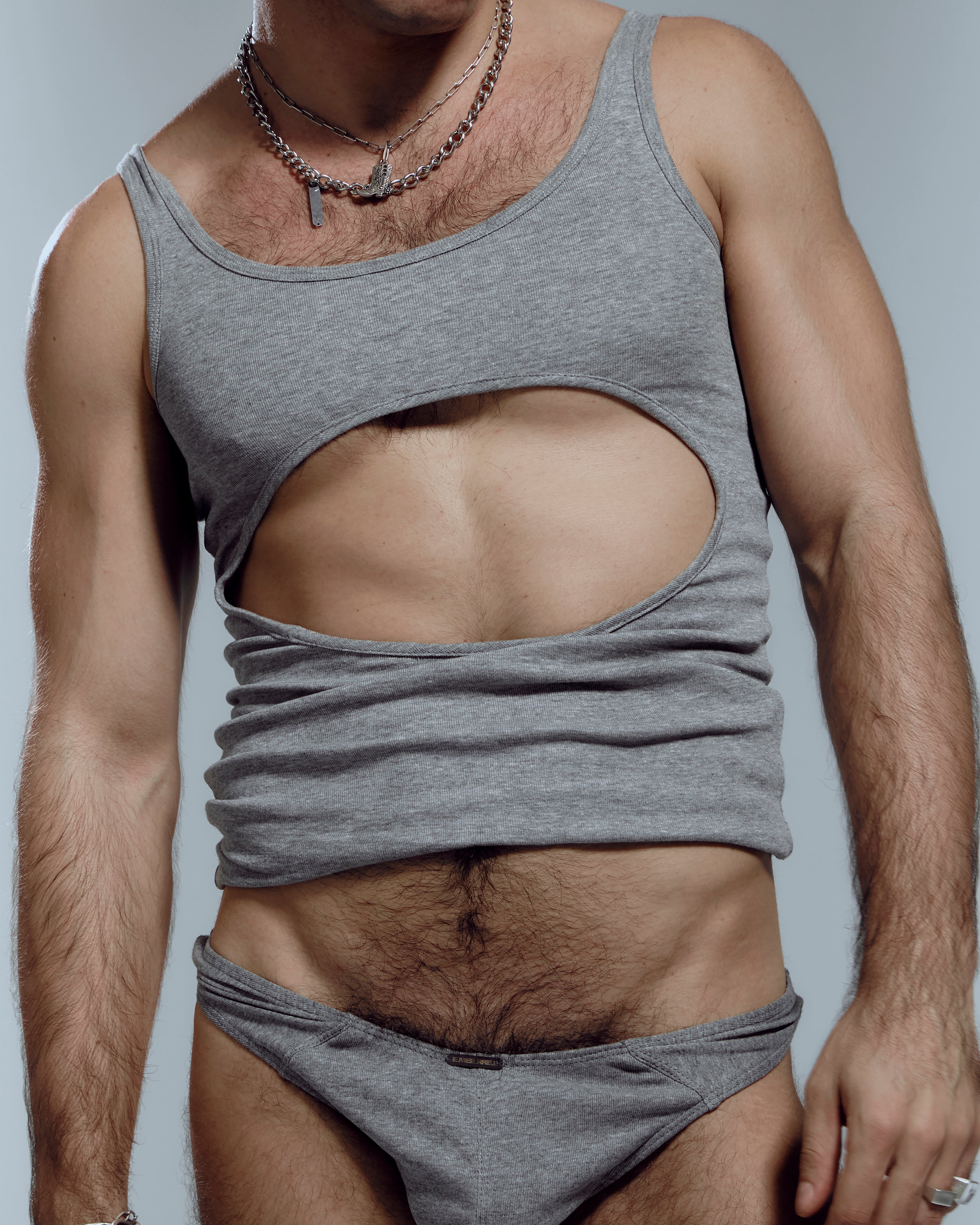 Light Gray Knotted Tank Top