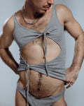 Light Gray Knotted Tank Top