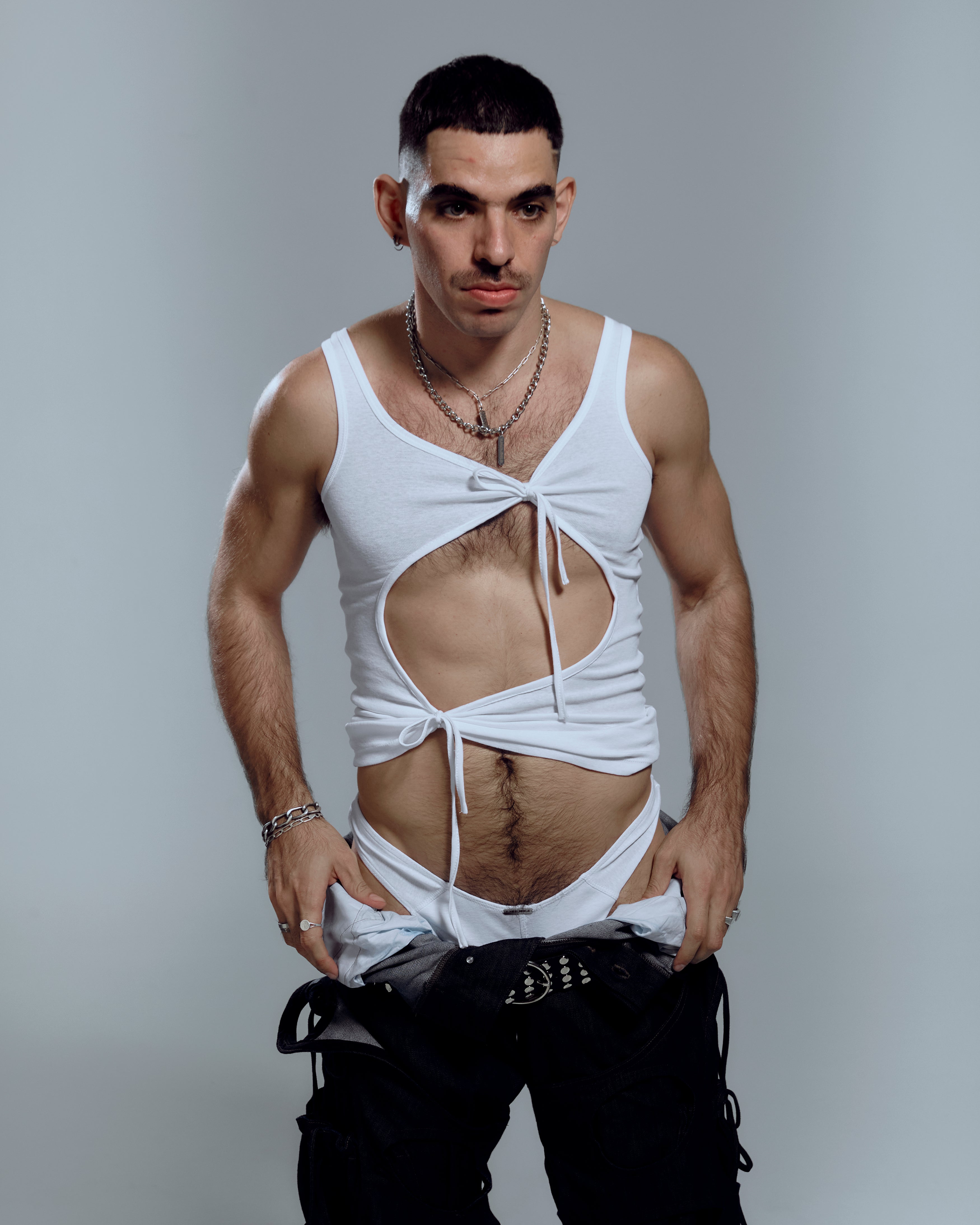 White Knotted Tank Top