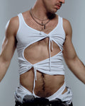 White Knotted Tank Top
