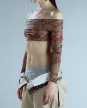 Load image into Gallery viewer, Bandeau Snake Top With Long Sleeves
